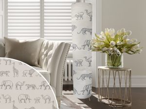 Savannah Animals Floor Lamp, Animal Print Fabric