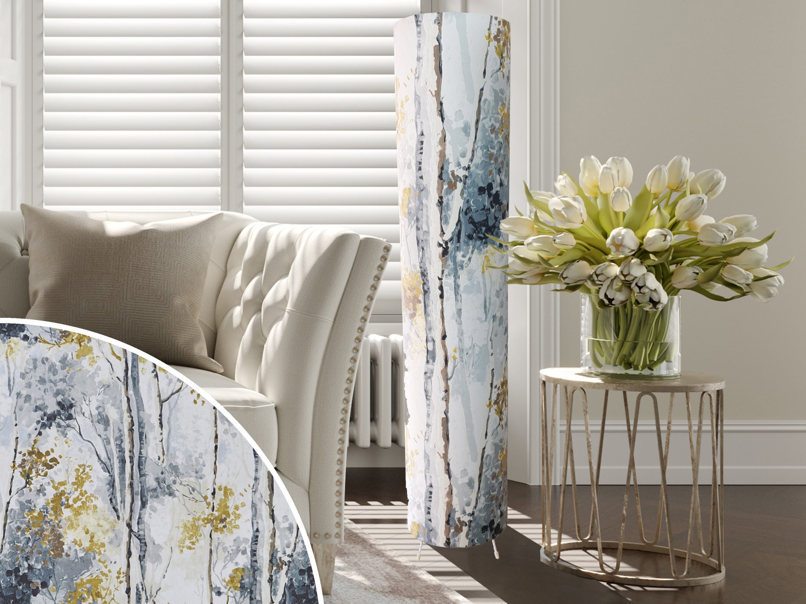 Silver Birch Floor Lamp, Country Home Interior