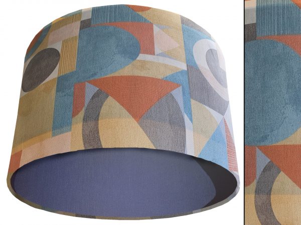 Art Deco Light Shade Blue, Modern Geometric Interior Light