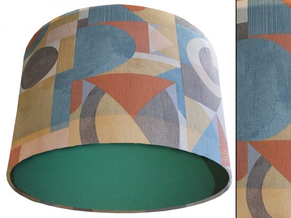Art Deco Light Shade Green, Modern Geometric Interior Light