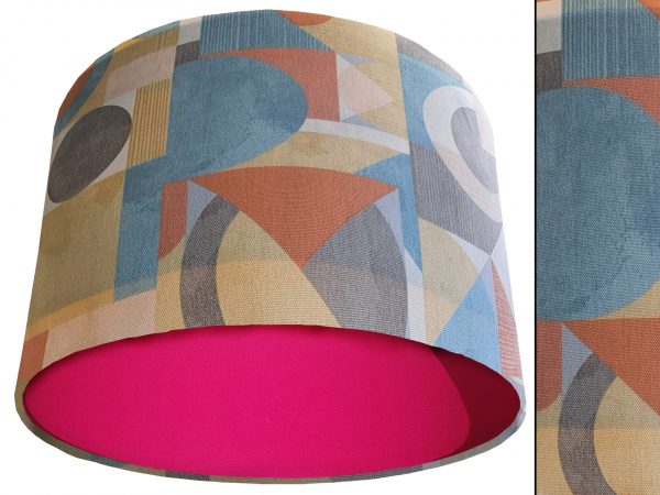 Art Deco Light Shade Pink, Modern Geometric Interior Light