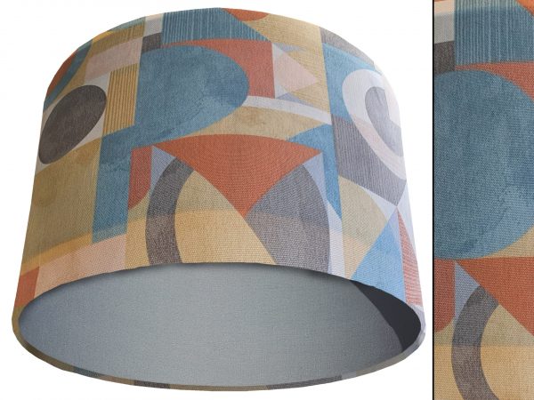 Art Deco Light Shade Light Grey, Modern Geometric Interior Light