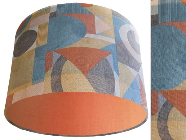 Art Deco Light Shade Orange, Modern Geometric Interior Light