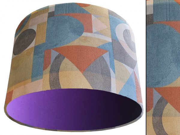 Art Deco Light Shade Purple, Modern Geometric Interior Light