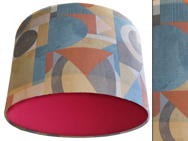 Art Deco Light Shade Red, Modern Geometric Interior Light