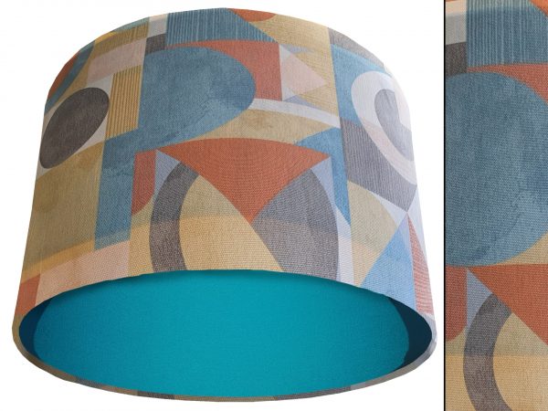 Art Deco Light Shade Teal, Modern Geometric Interior Light