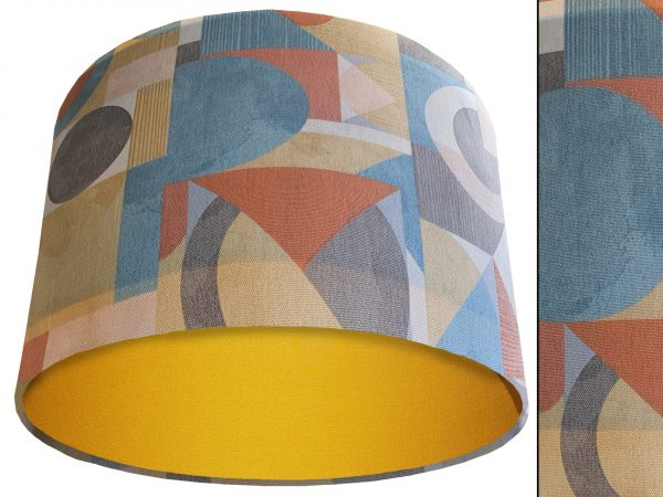 Art Deco Light Shade Yellow, Modern Geometric Interior Light