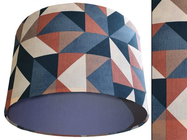 Modern Geometric Light Shade Blue, Art Deco Lampshade