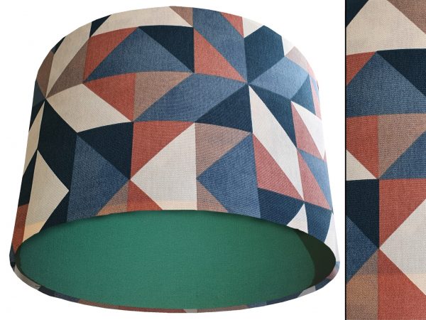 Modern Geometric Light Shade Green, Art Deco Lampshade