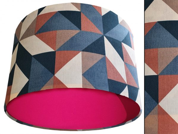 Modern Geometric Light Shade Pink, Art Deco Lampshade