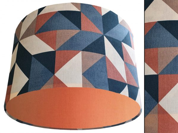 Modern Geometric Light Shade Orange, Art Deco Lampshade