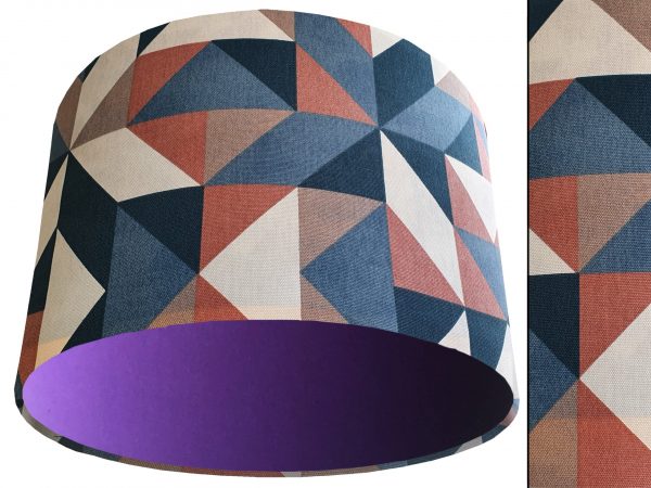 Modern Geometric Light Shade Purple, Art Deco Lampshade