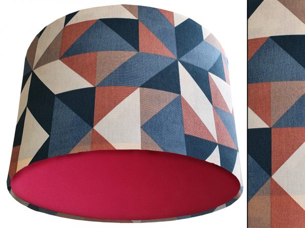 Modern Geometric Light Shade Red, Art Deco Lampshade
