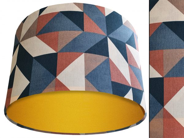Modern Geometric Light Shade Yellow, Art Deco Lampshade