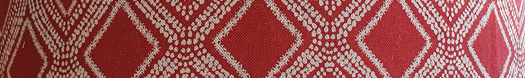 Bohemian Red Fabric - Banner 300 - Boho Oval Red