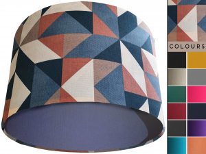 Modern Geometric Light Shade Blue, Art Deco Lampshade