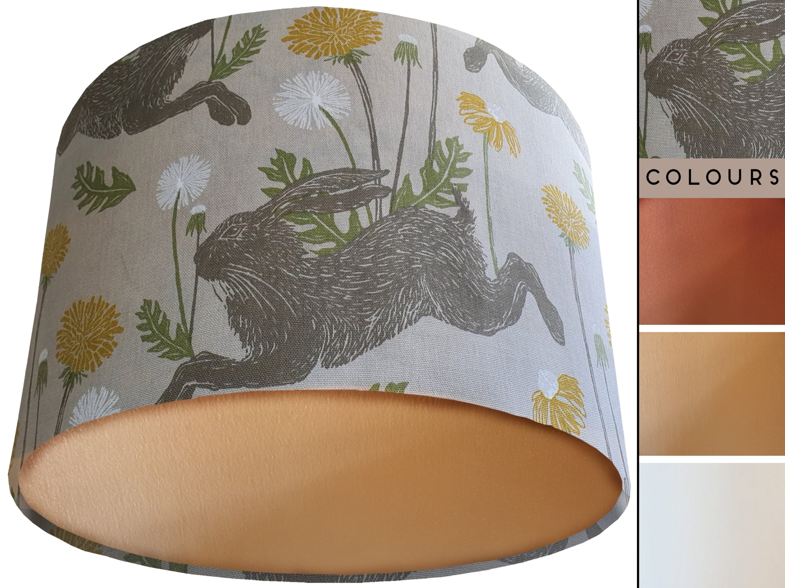 Countryside Rabbit Lamp Shade Gold, Classic Country Home