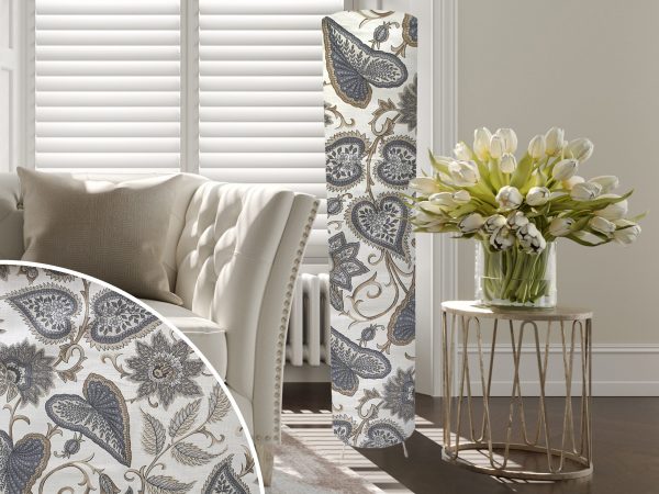 Cream Paisley Floor Lamp, Modern Interior Lighting