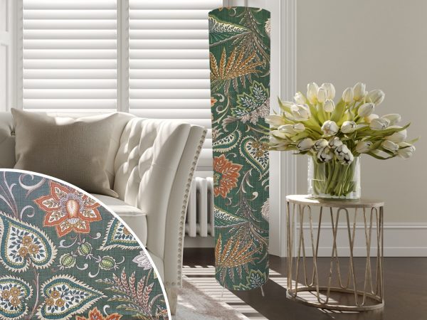 Green Paisley Floor Lamp, Country Home Interior
