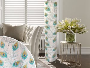 Peacock Feather Floor Lamp, Country Home Interior
